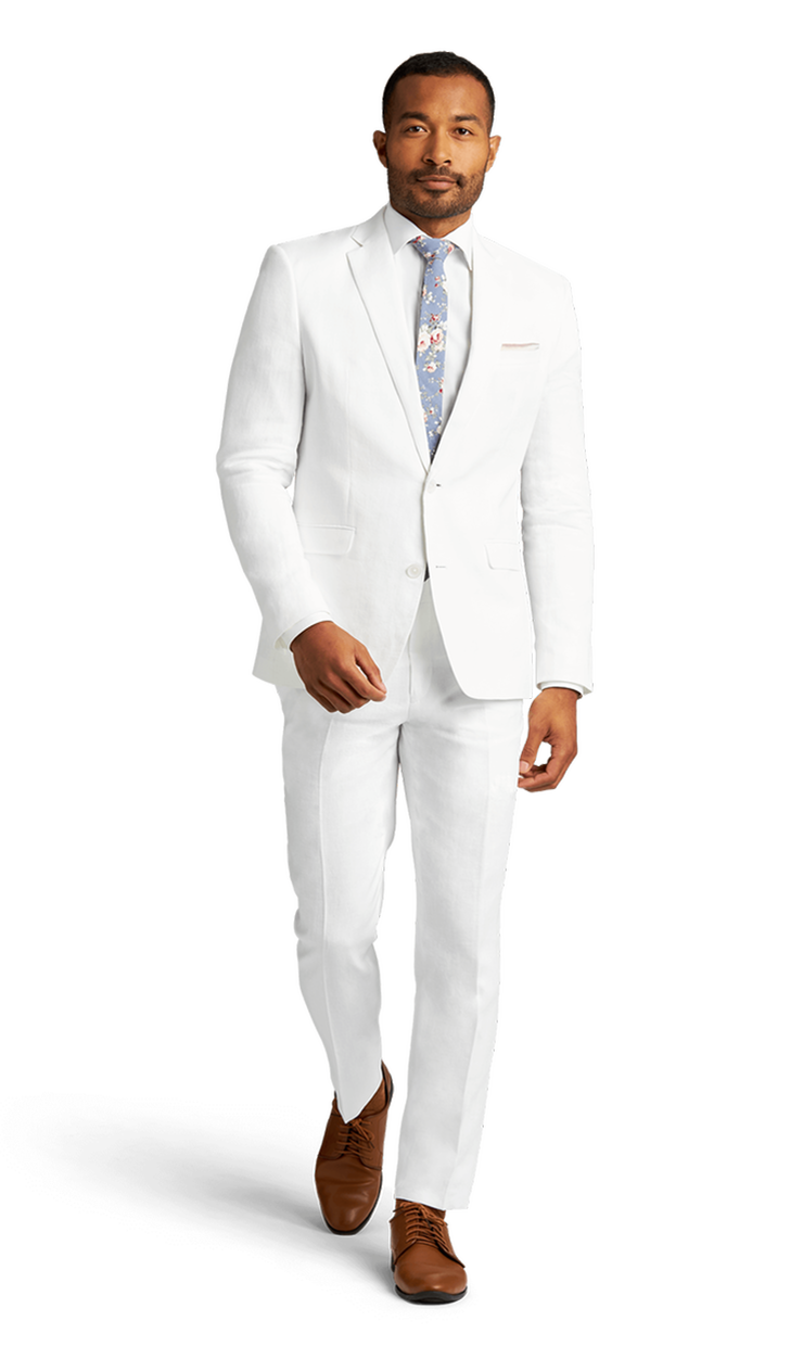 White Notch Lapel Suit