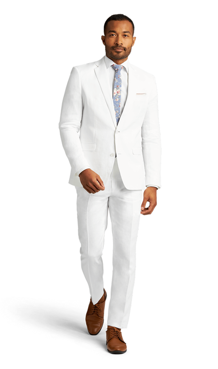 White Notch Lapel Suit