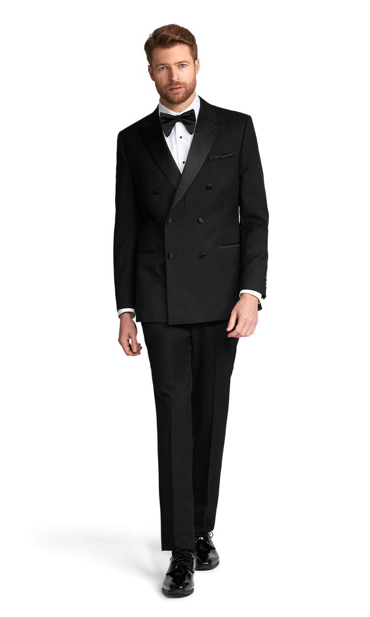 Black Double Breasted Stretch Separates Tuxedo image number 1