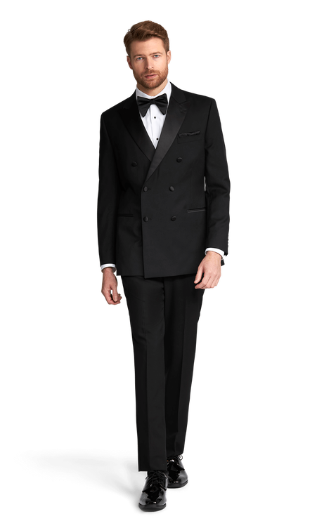 Black Double Breasted Stretch Separates Tuxedo