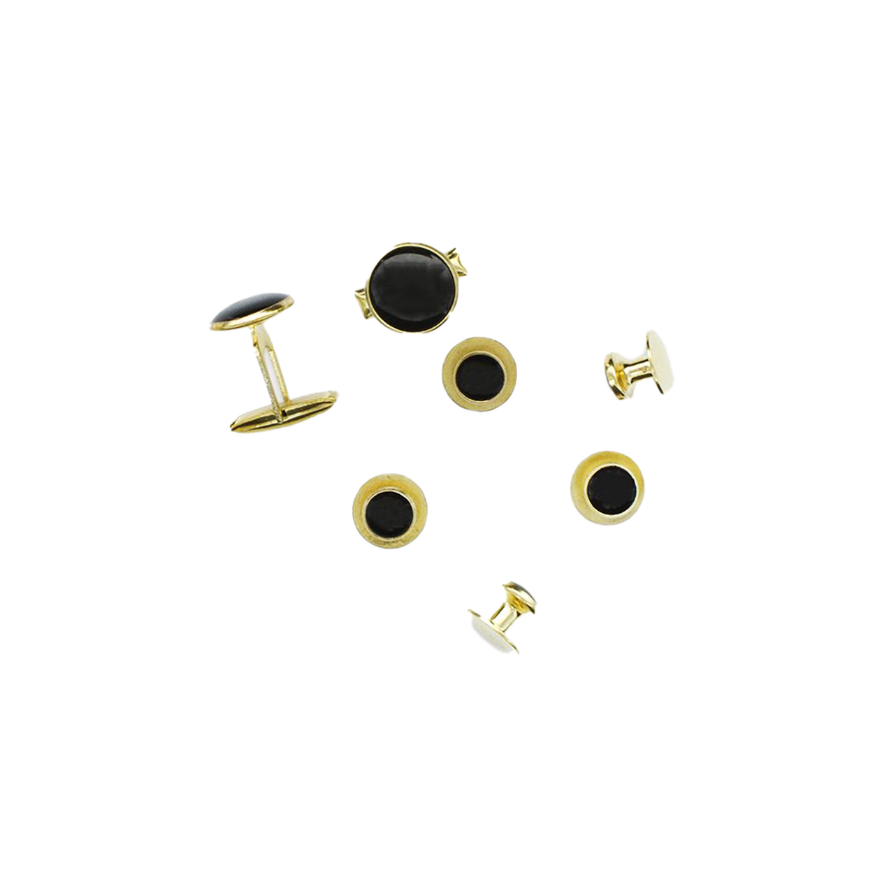 Black And Gold Studs And Cufflinks image number null
