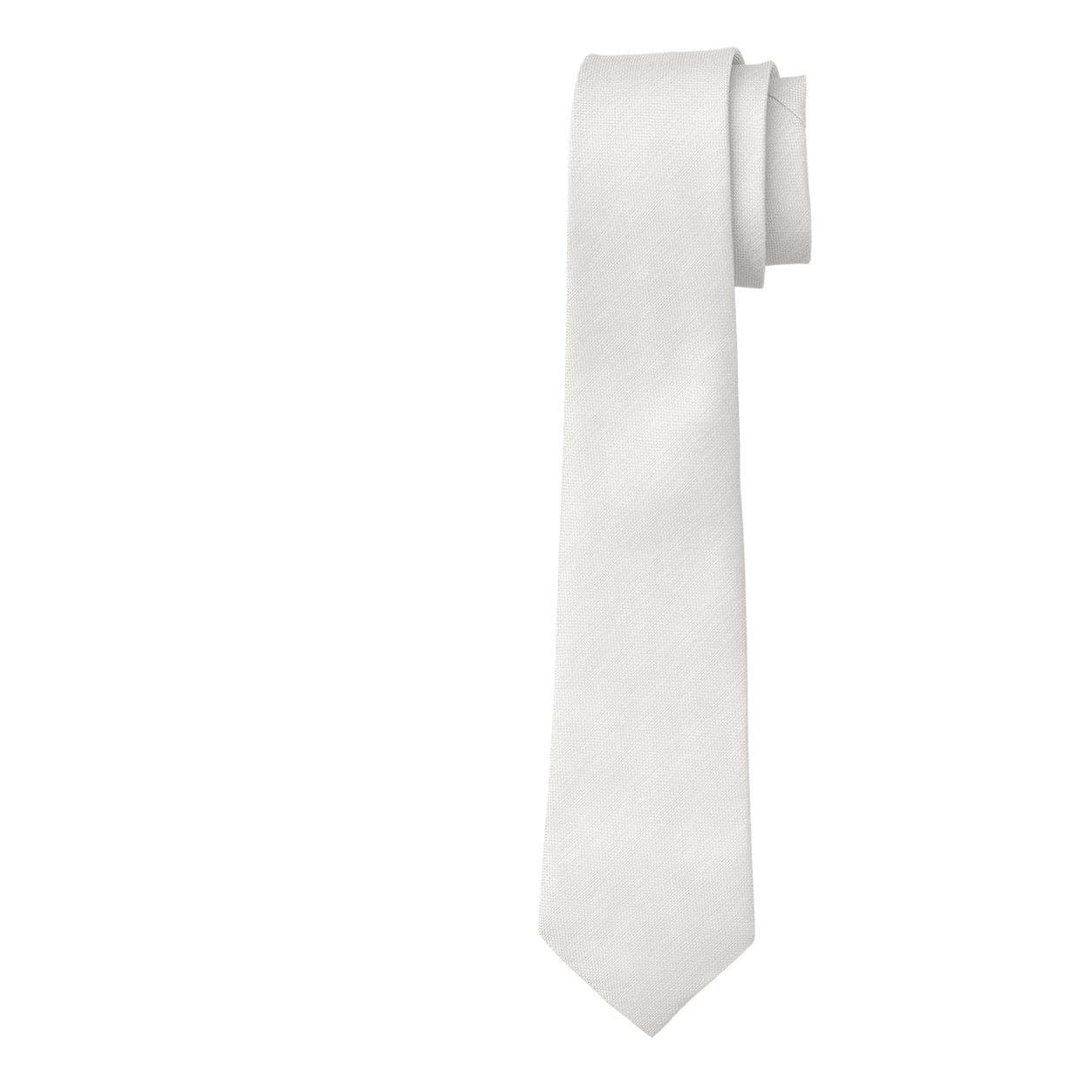 White Textured Long Tie image number 1
