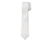 White Textured Long Tie image number 1