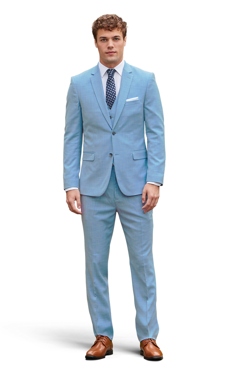 Oxford Blue Stretch Suit Separates image number null