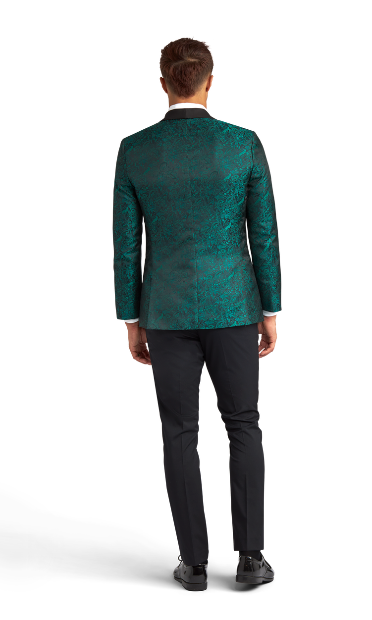 Green Paisley Shawl Lapel Coat image number 3