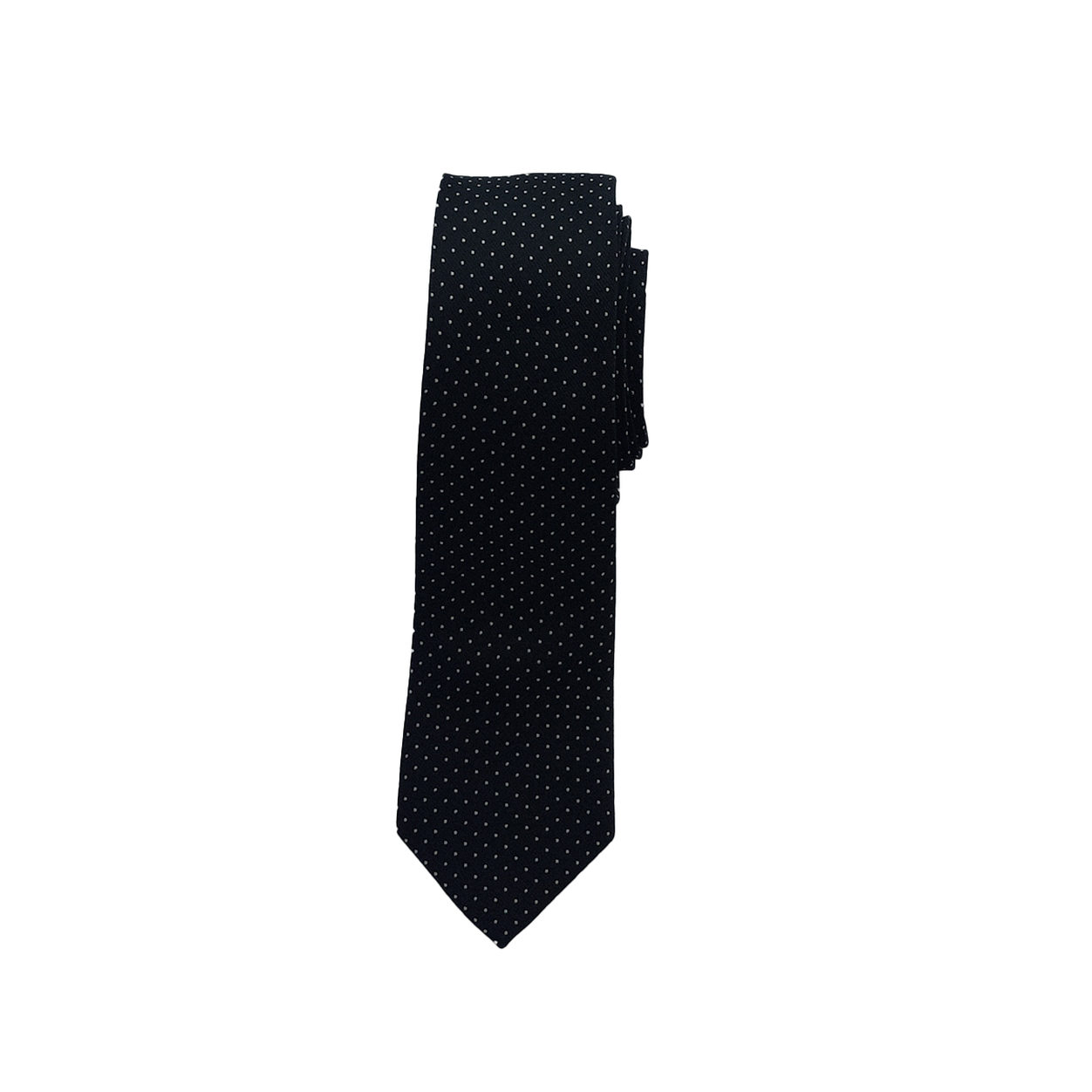 Black with White Dot Long Tie image number 1