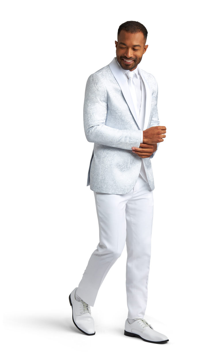 Silver Paisley Shawl Lapel Coat image number 2