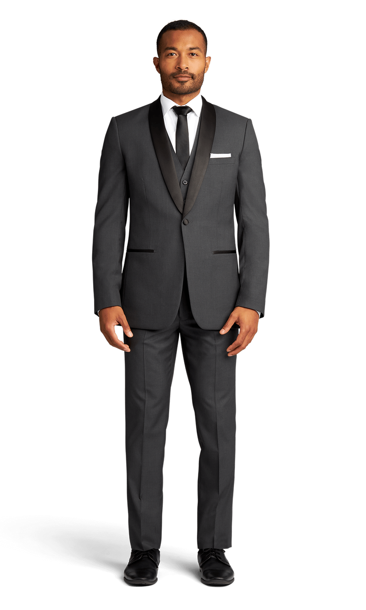 Charcoal Stretch Shawl Lapel Tuxedo Separates image number 2
