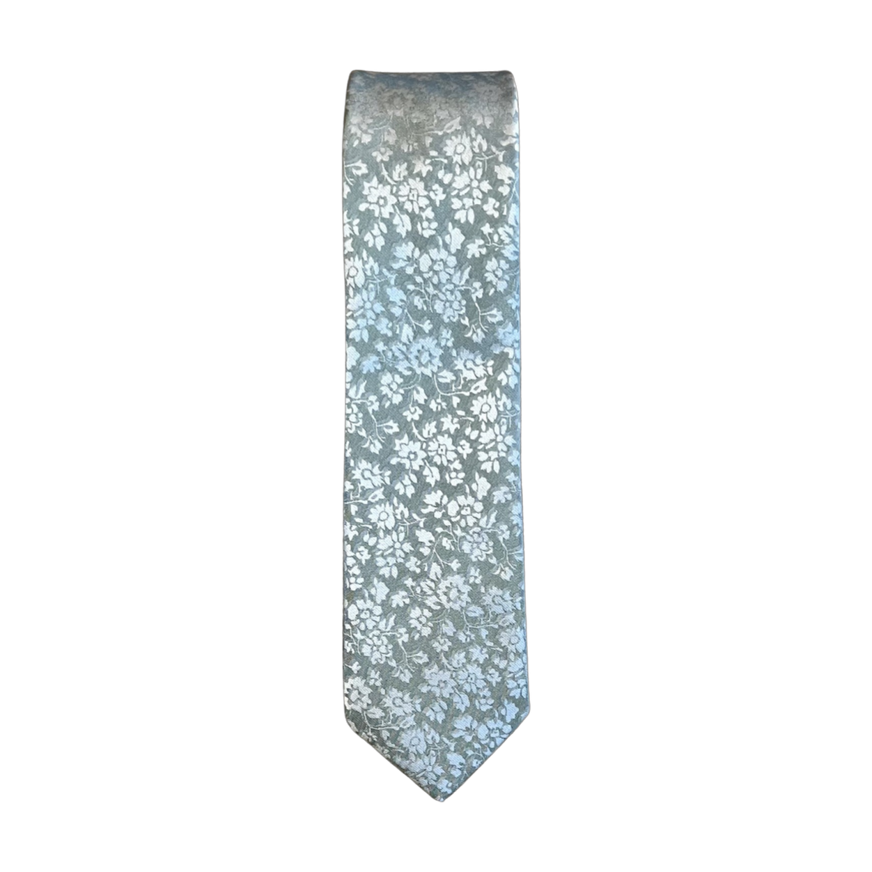 Sage Tonal Floral Long Tie image number 1