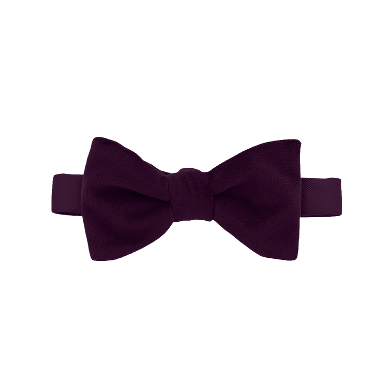 Eggplant Velvet Bow Tie