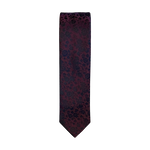 Burgundy Tonal Floral Long Tie image number 1