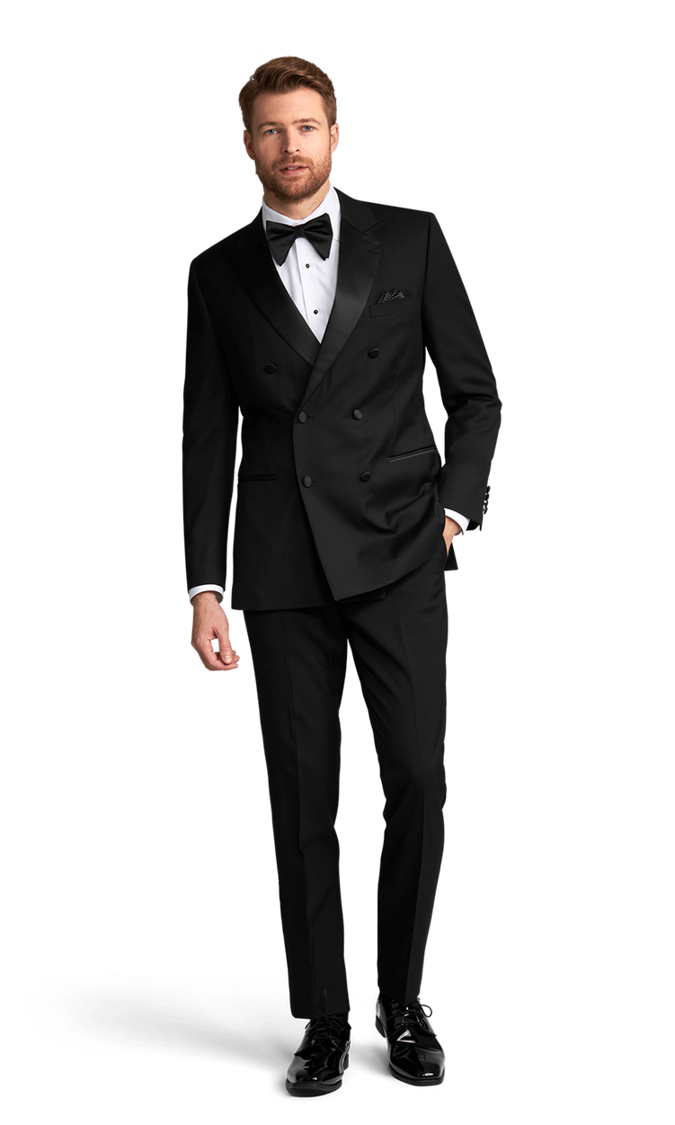 Black Double Breasted Stretch Separates Tuxedo image number 2