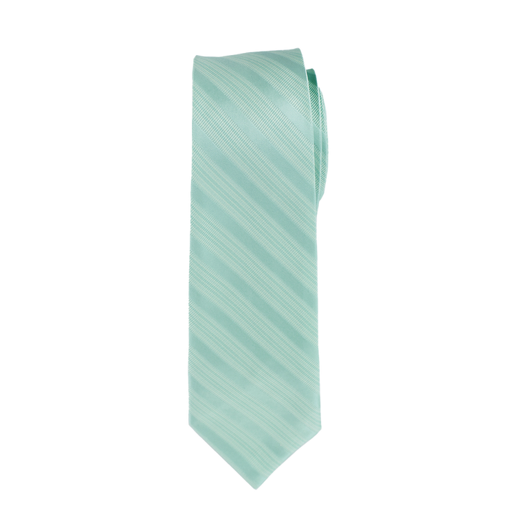 Aqua Striped Long Tie