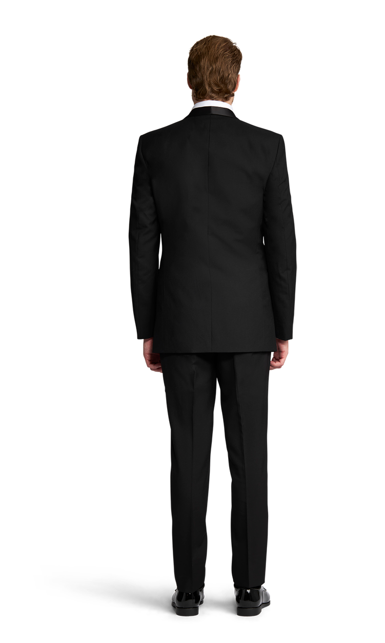 Black 1 Button Shawl Lapel Tuxedo image number 3