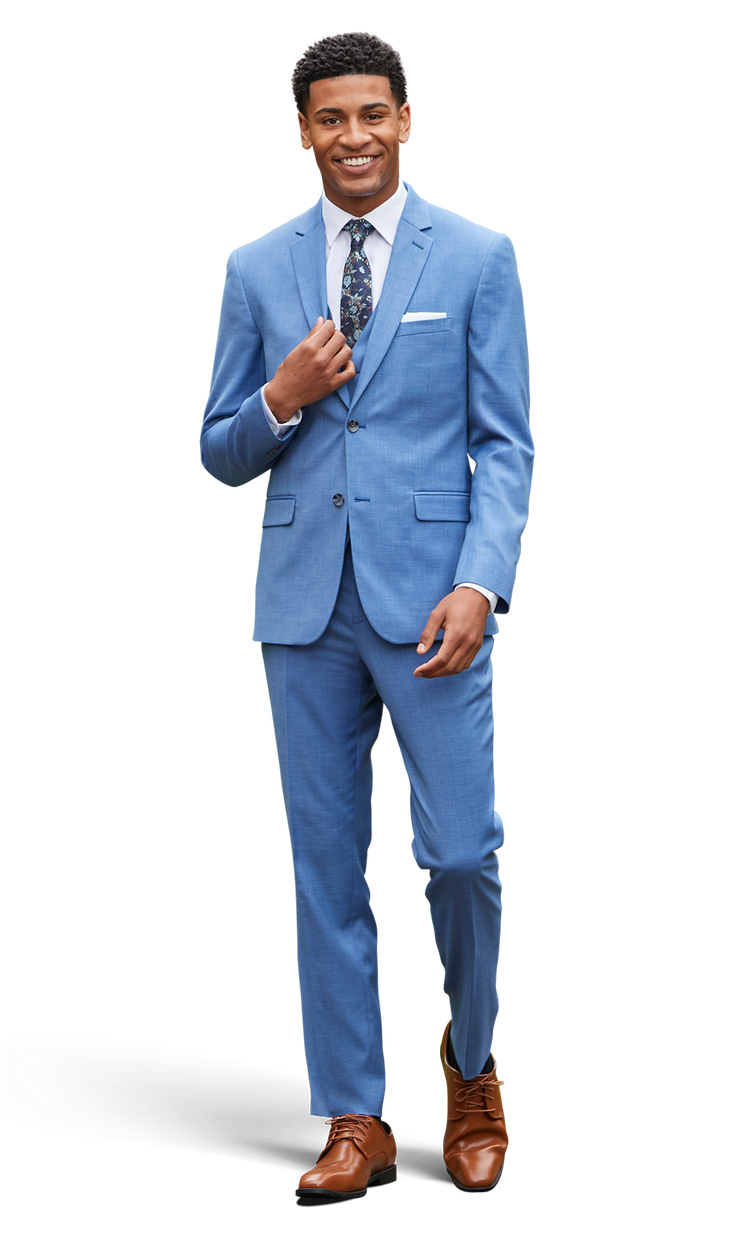 blue suit green tie