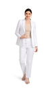 Women's Pearl White Stretch Suit Separates image number 3