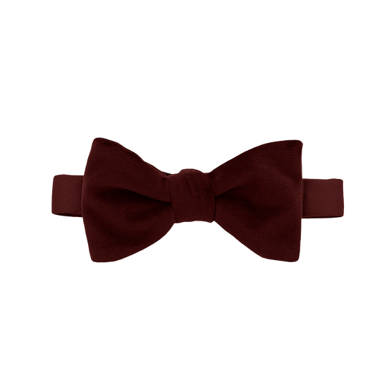 Burgundy Velvet Bow Tie
