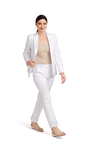Women's White Stretch Suit Separates Pants image number 3
