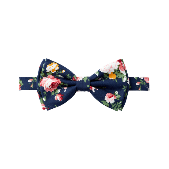Navy Multicolored Floral Bow Tie