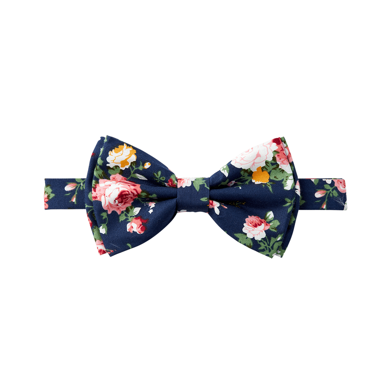 Navy Multicolored Floral Bow Tie image number null