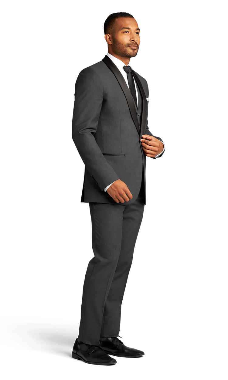Charcoal Stretch Shawl Lapel Tuxedo Separates image number 3