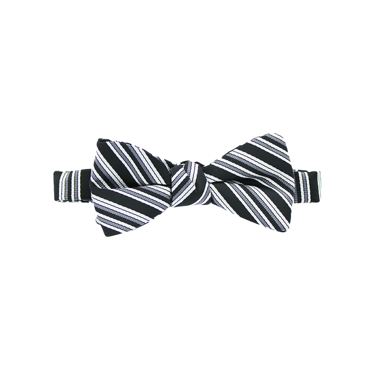 Black And White Striped Bow Tie