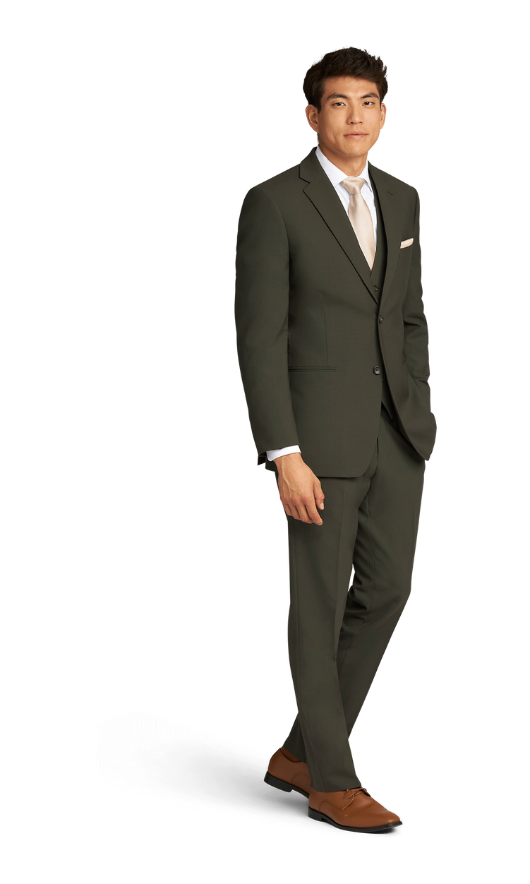 Olive Green Prado Suit image number 4