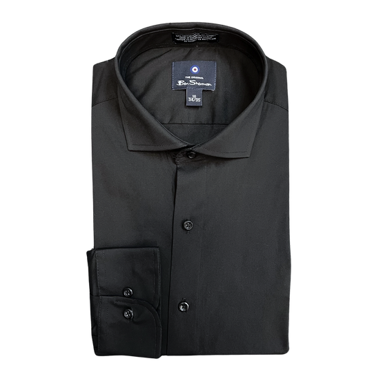 Black Ben Sherman Laydown Collar Shirt
