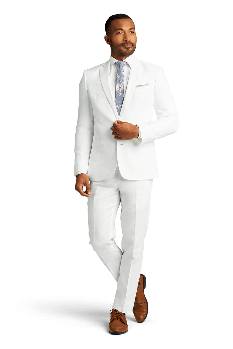 White Notch Lapel Suit image number null