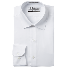 White Cotton Laydown Collar Shirt