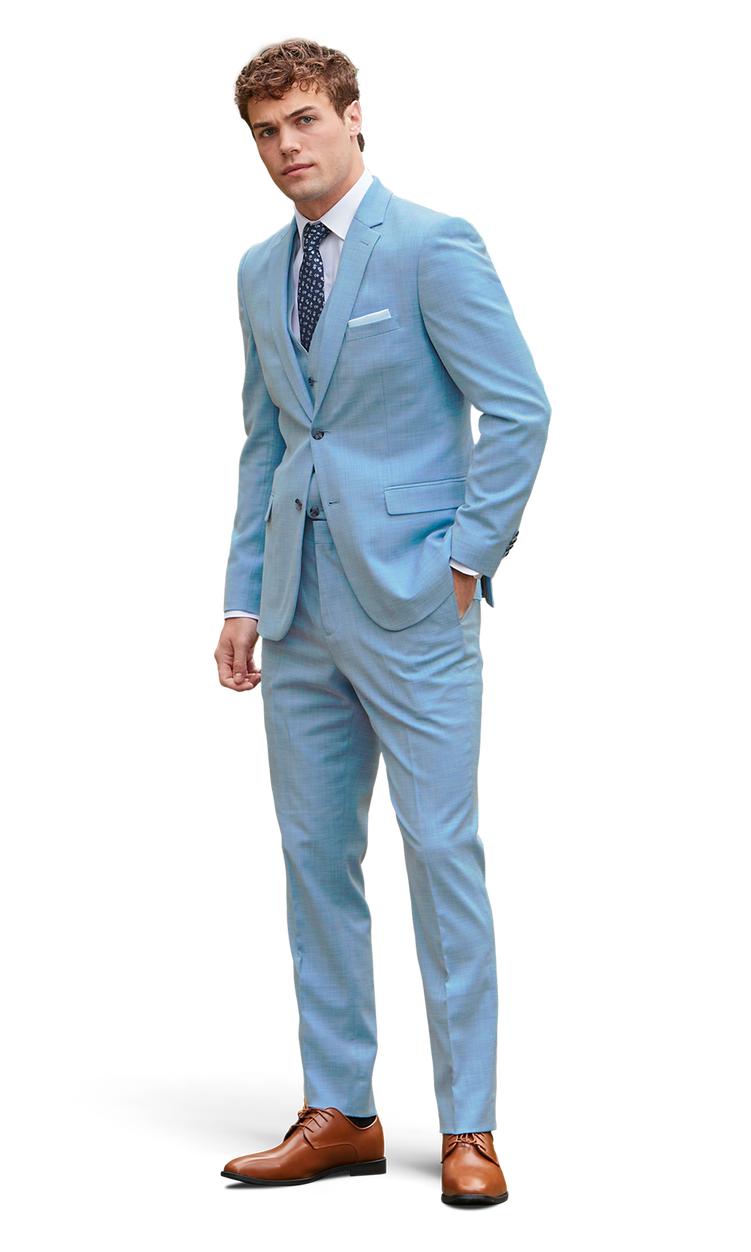 Oxford Blue Stretch Suit Separates image number null