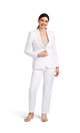 Women's Pearl White Stretch Suit Separates image number 1