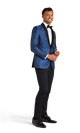 Royal Blue Paisley Shawl Lapel Coat image number 2