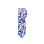 White, Blue And Purple Floral Tie image number 1