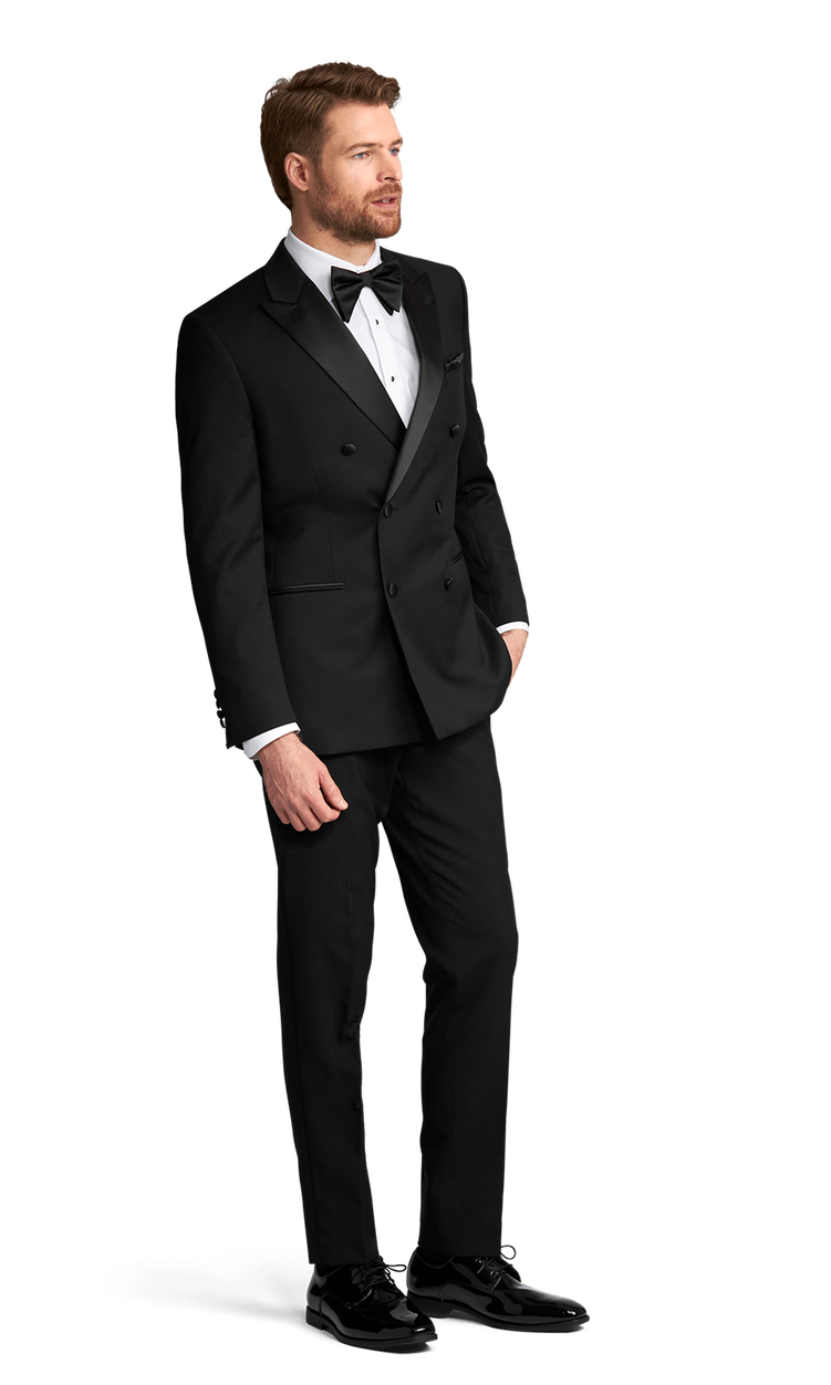 Black Double Breasted Stretch Separates Tuxedo image number 3