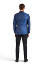 Royal Blue Paisley Shawl Lapel Coat image number 3
