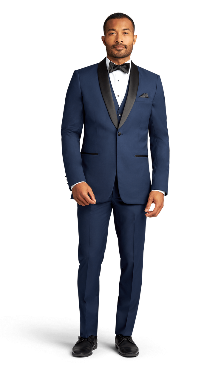 Navy Stretch Shawl Lapel Tuxedo Separates image number null