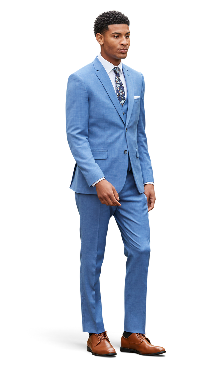 Marine Blue Stretch Suit Separates image number null