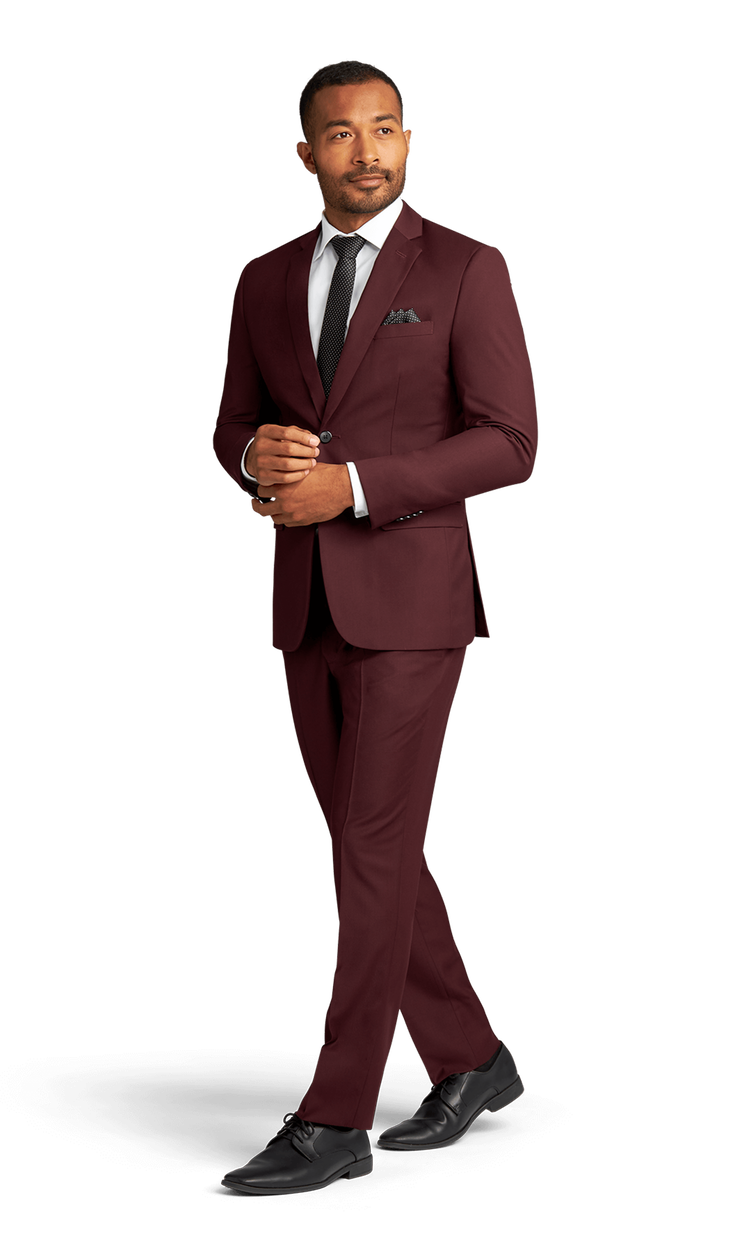 Burgundy Stretch Suit Separates image number 2