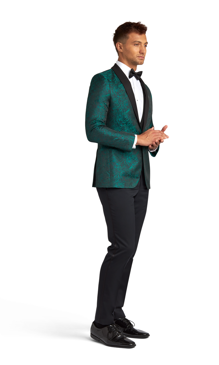 Green Paisley Shawl Lapel Coat image number 2