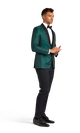 Green Paisley Shawl Lapel Coat image number 2
