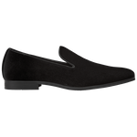 Black Velvet Loafer Shoe image number null