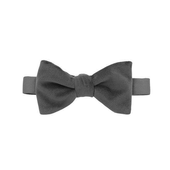Grey Velvet Bow Tie