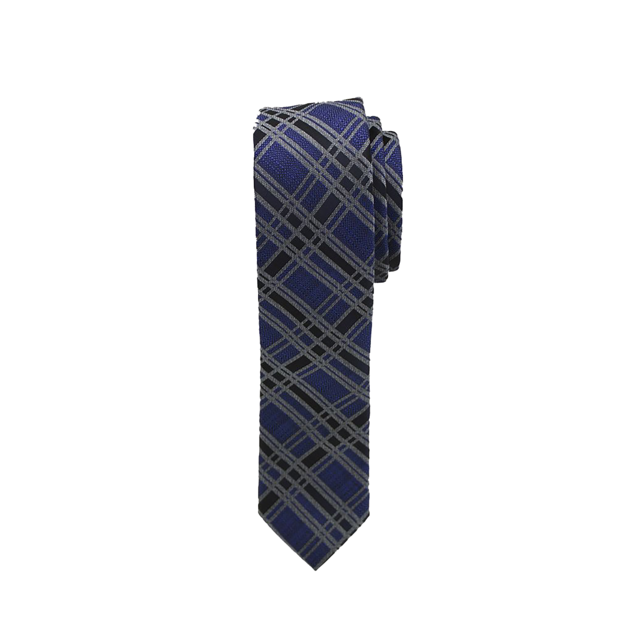 Royal And Black Plaid Tie image number null