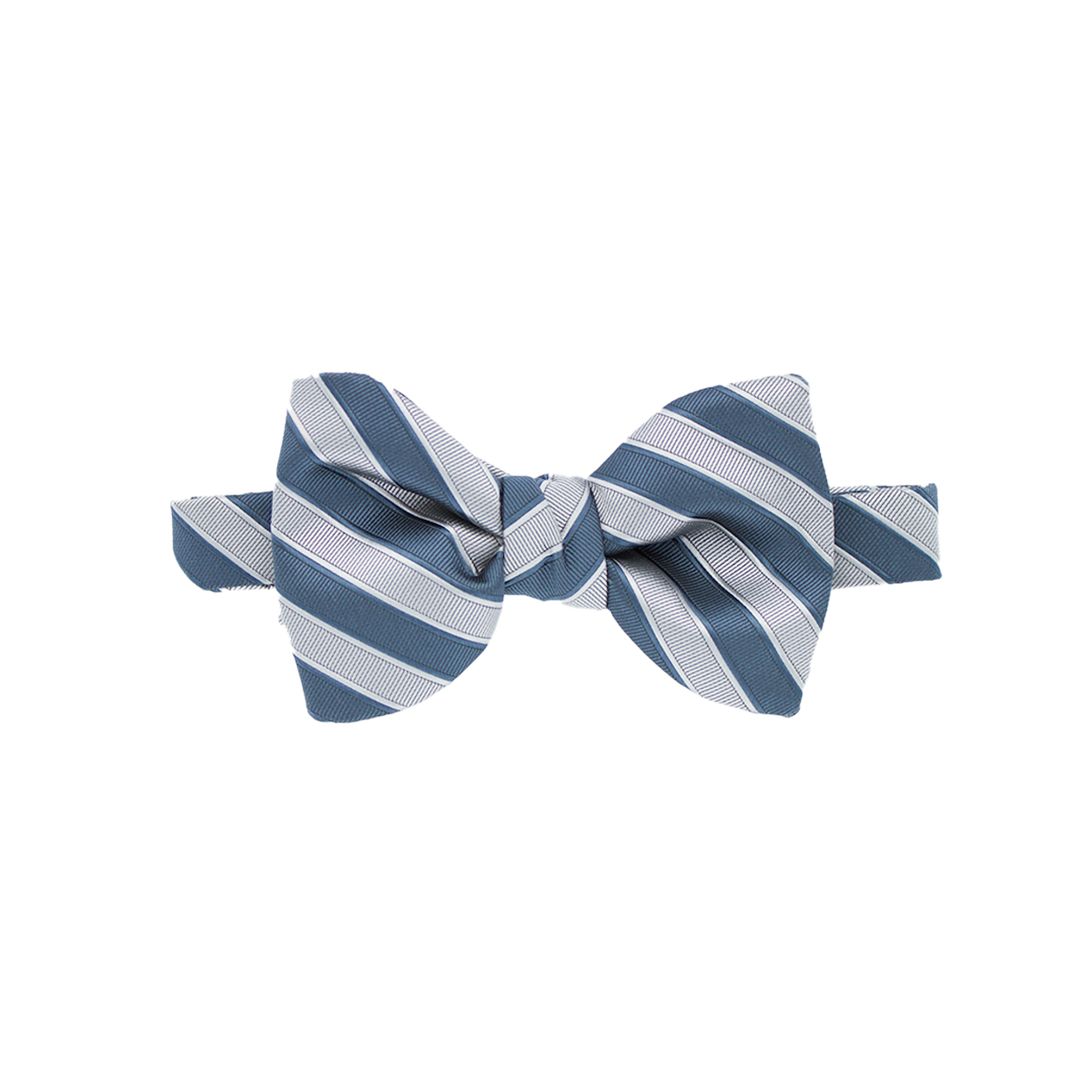 Slate Blue and Cement Striped Bow Tie image number 1