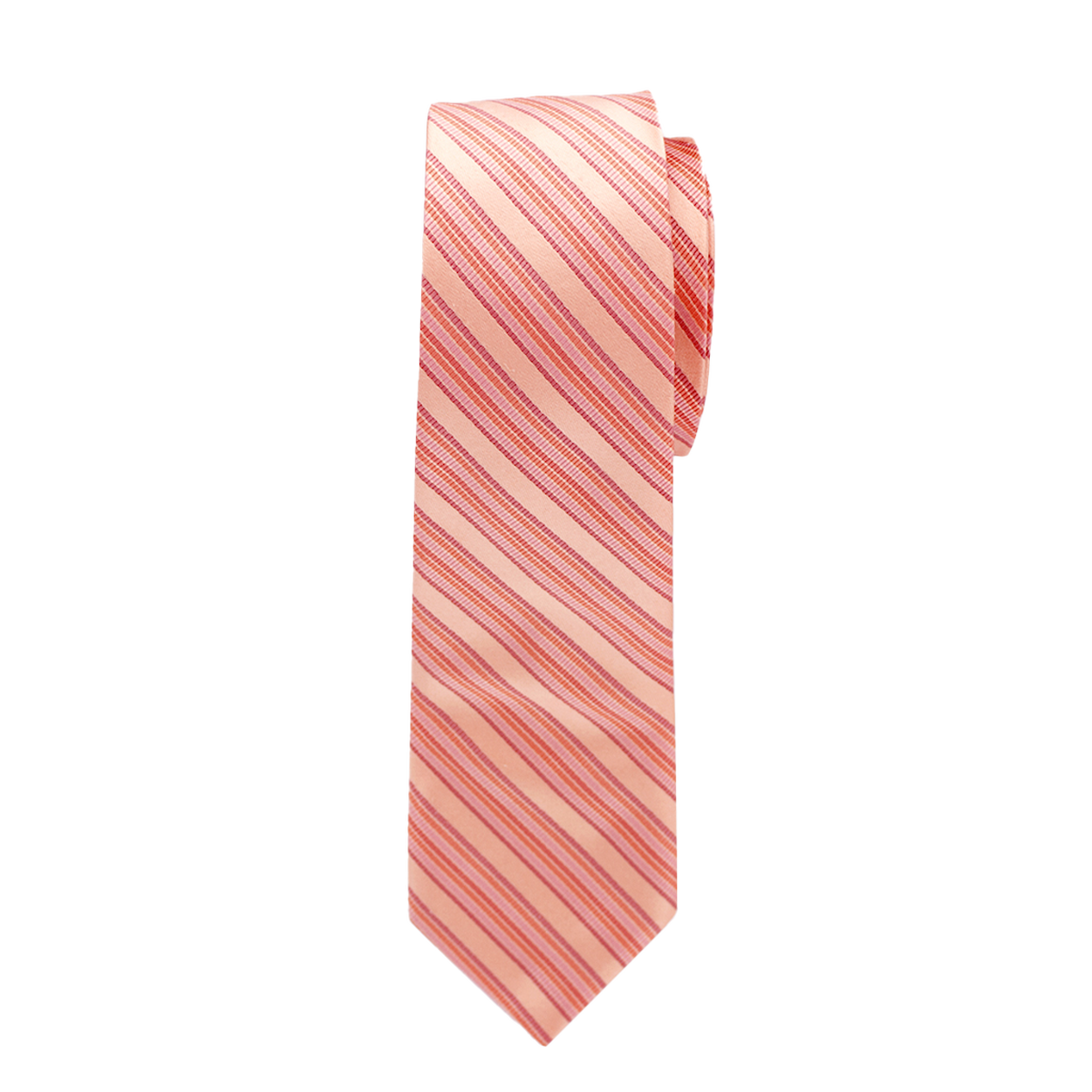 Salmon Striped Long Tie image number 1