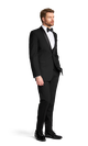 Black 1 Button Shawl Lapel Tuxedo image number 4