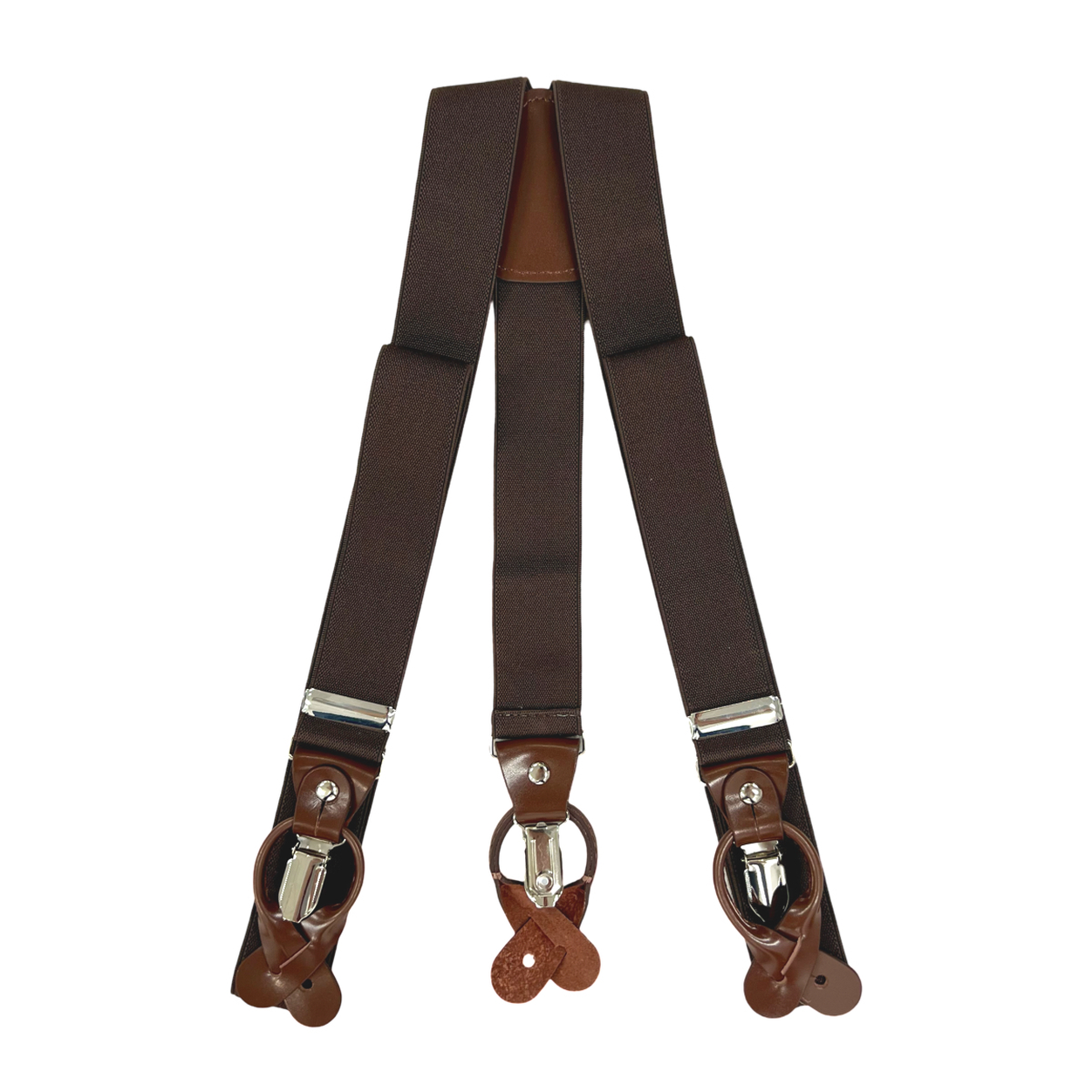 Brown Suspenders with Button & Clips image number 1