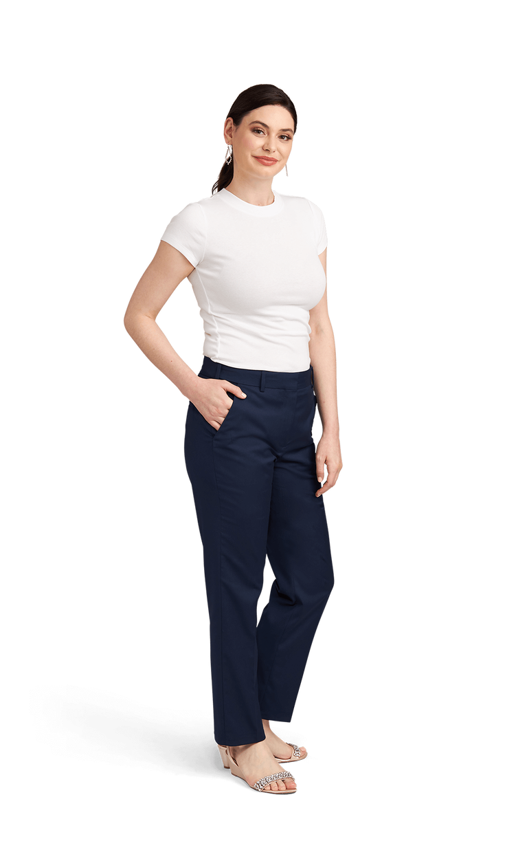 Women's Navy Stretch Suit Separates Pants image number 3