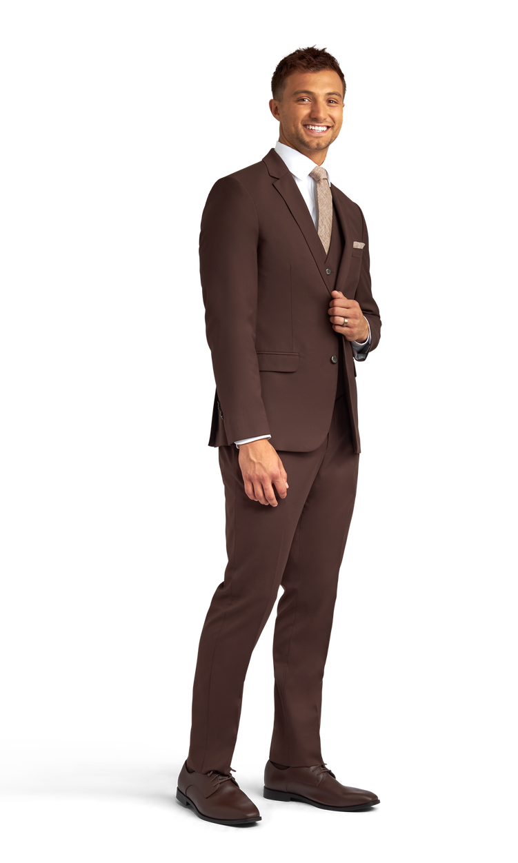 Chocolate Brown Stretch Suit Separates image number 2